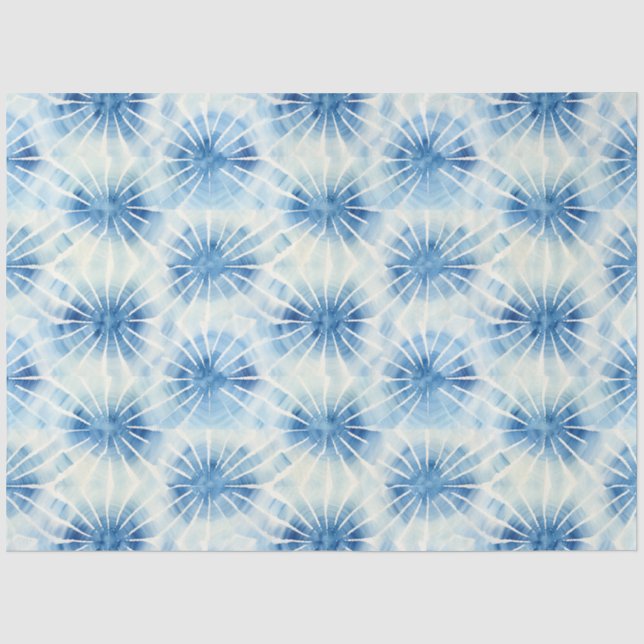 Shibori Blue Japanisch Textile Art Nr. 5 Seidenpapier (Vorderseite)