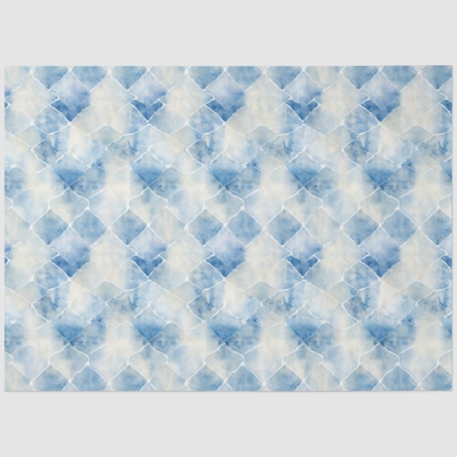 Shibori Blue Japanisch Textile Art Nr. 6 Seidenpapier (Vorderseite)