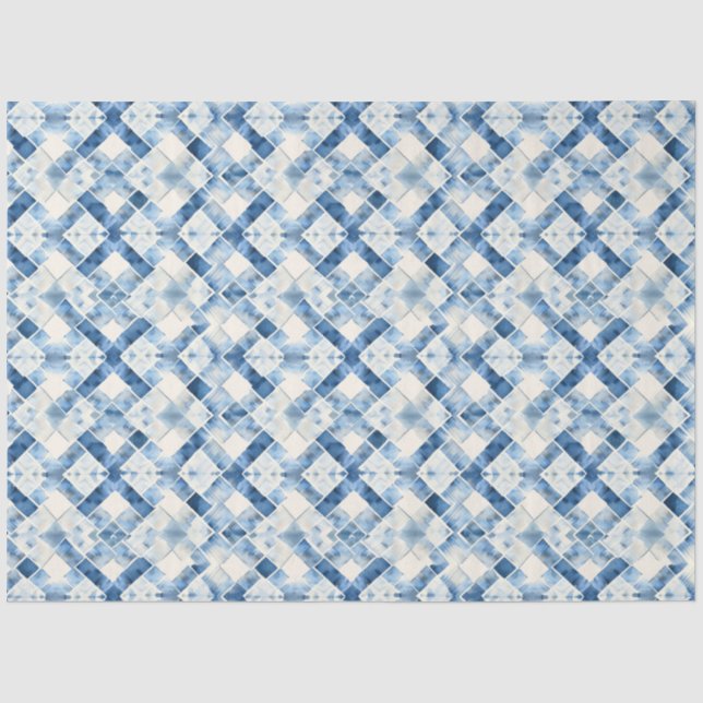 Shibori Blue Japanisch Textile Art Nr. 8 Seidenpapier (Vorderseite)