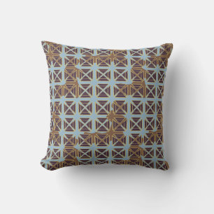Shibori Fabric Boho Brown Blue Gefärbte Krawatte P Kissen