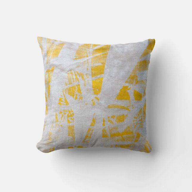 Shibori Fabric moderne Yellow Tie Dye Coussin (Recto)