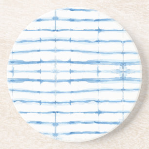 Shibori Gefärbte Krawatte Blue Line Muster Unterse Getränkeuntersetzer