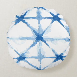 Shibori Gefärbte Krawatte Dreieck Muster Rundkisse Rundes Kissen