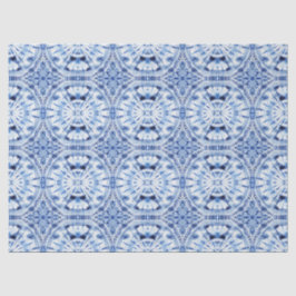 Shibori Gefärbte Krawatte Indigo Blue White Asian  Seidenpapier