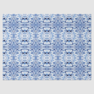 Shibori Gefärbte Krawatte Indigo Blue White Asian  Seidenpapier
