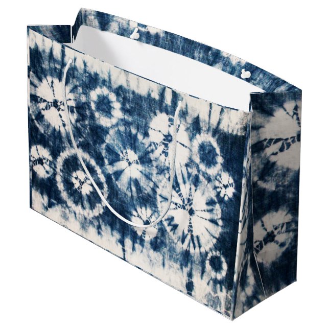 Shibori Große Geschenktüte (Rückseite Schrägansicht)