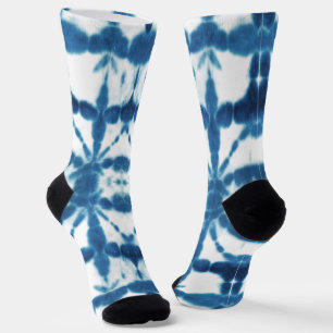 Shibori Indigo Blau Tie Dye Druck Socken