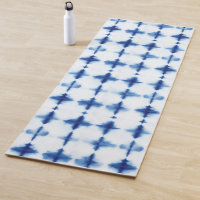 Shibori Indigo Blue White Gefärbte Krawatte Abstra