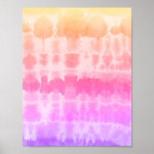 Shibori Lila Orange Bohemisch Poster