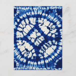 Shibori Tie Dye Südsee Indigo Batik Postkarte