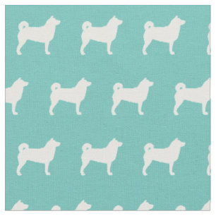 Shibu Inu Hund Silhouette Haustier Aquamarin Stoff