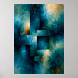 Shibui Azure Monolith Japanisch inspirierte Textur Poster