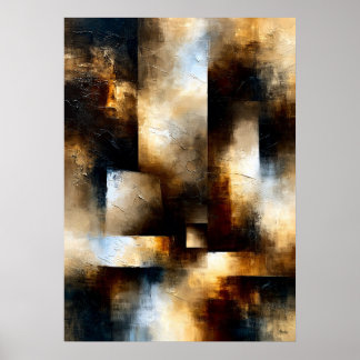 Shibui Bronze Passage Texturierte Geometrische Abs Poster