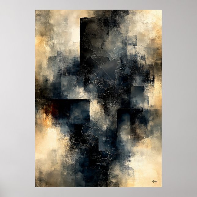 Shibui Obsidian Stille Texturierte Architektur Poster (Vorne)