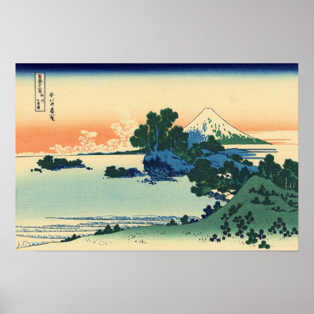 Shichiri beach in Sagami Province (by Hokusai) Poster (Vorne)