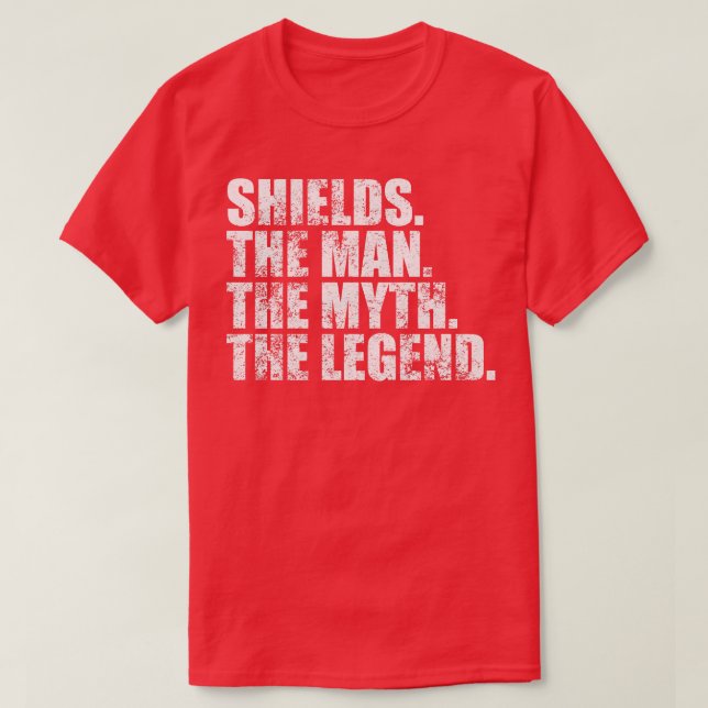 ShieldsShields Familienname Shields-Nachname-Schil T-Shirt (Design vorne)