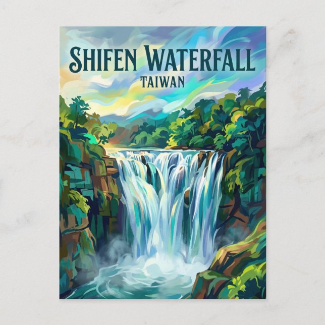 Shifen Wasserfall Taiwan Postkarte (Vorderseite)