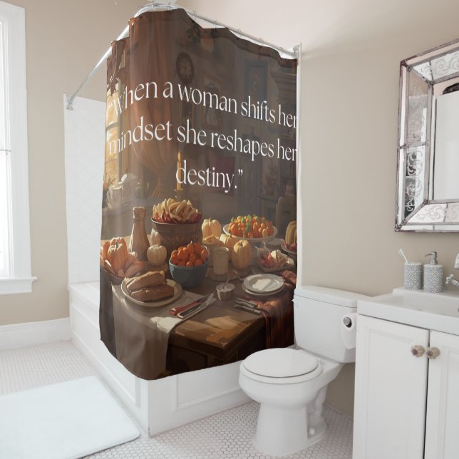  “Shift Her Mindset, Shape Her Destiny” Curtain Duschvorhang (Beispiel)
