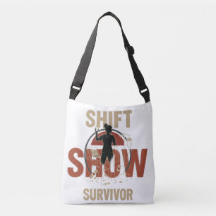 Shift Show Survivor Nurse Tote Bag - Funny Burnout Tragetaschen Mit Langen Trägern