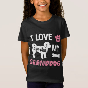 Shih-Poo Dog Oma gibt mir Liebe meinen Großhund T-Shirt