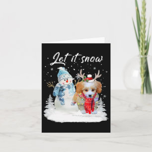 Shih Poo Santa Dog Weihnachtsschneemann Xmas Pajam Karte