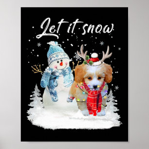 Shih Poo Santa Dog Weihnachtsschneemann Xmas Pajam Poster
