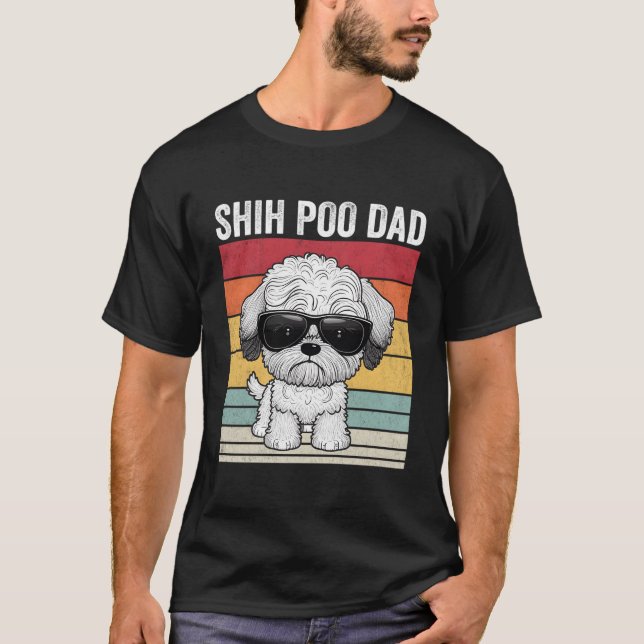 Shih Poo Vater Vintag Shih Poo T-Shirt (Vorderseite)
