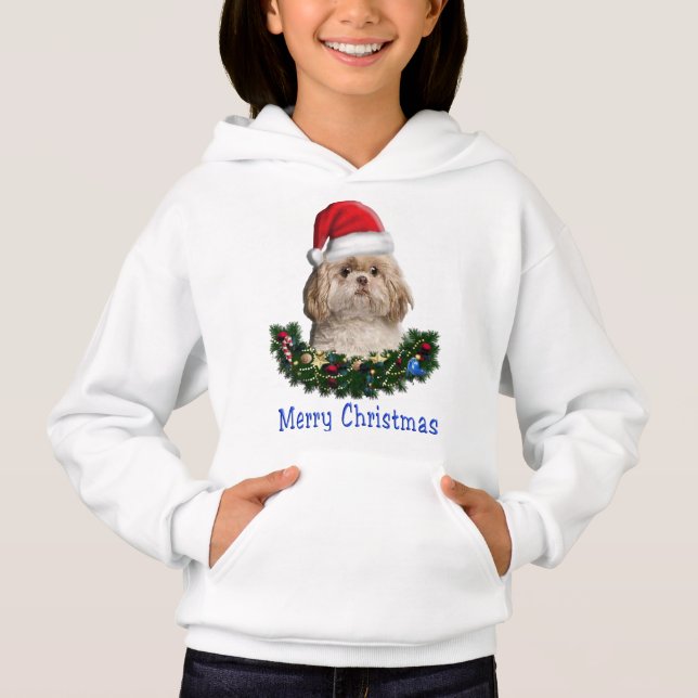 Shih-Tsu Dog Christmas Hoodie (Vorderseite)