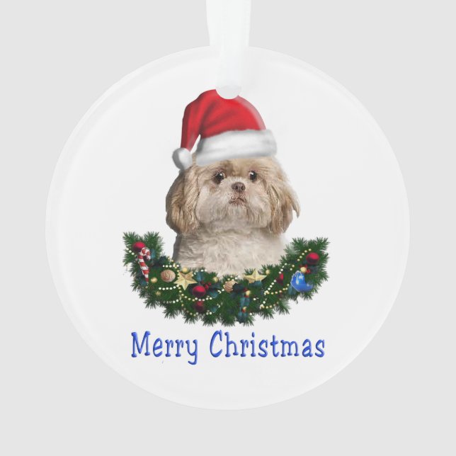 Shih-Tsu Dog Weihnachtsartikel Ornament (Rückseite)