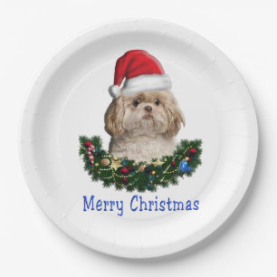 Shih-Tsu Dog Weihnachtsartikel Pappteller