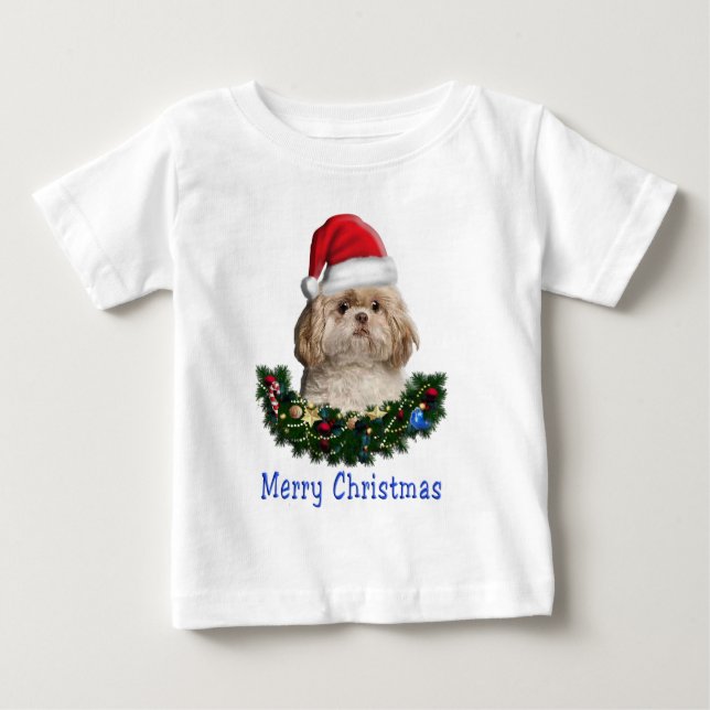 Shih-Tsu Dog Weihnachtsweihnachtszeit T - Shirt (Vorderseite)