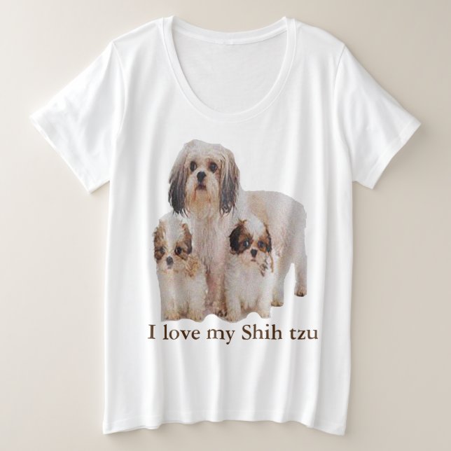 Shih-tsu Große Größe T-Shirt (Design vorne)