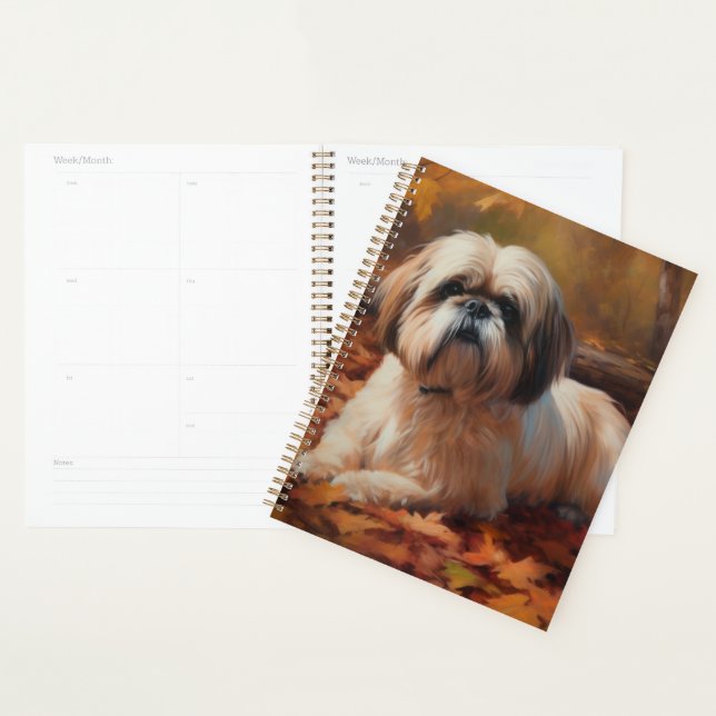 Shih Tzu à l'automne Feuilles automne Inspire (Devant avec enveloppe)