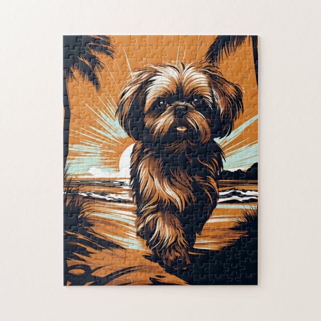 Shih-tzu am Strand (Vertikal)
