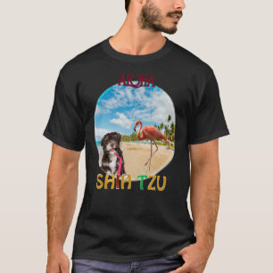 Shih Tzu & Flamingo Relaxe im Sommer T-Shirt