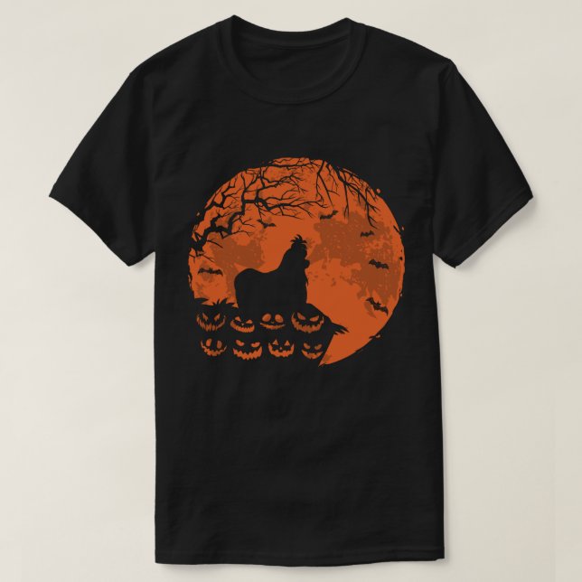 Shih Tzu And Moon Halloween Dog Lover Gift T-Shirt (Design vorne)