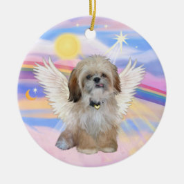 Shih Tzu Angel in Himmelswolken Keramikornament