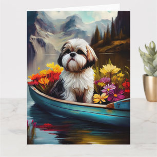 Shih Tzu auf einem Paddel: Ein Landschaftliches Ab Karte