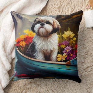 Shih Tzu auf einem Paddel: Ein Landschaftliches Ab Kissen