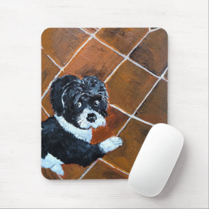 Shih Tzu auf Terrasse Gemälde von Alfred Fox Mousepad