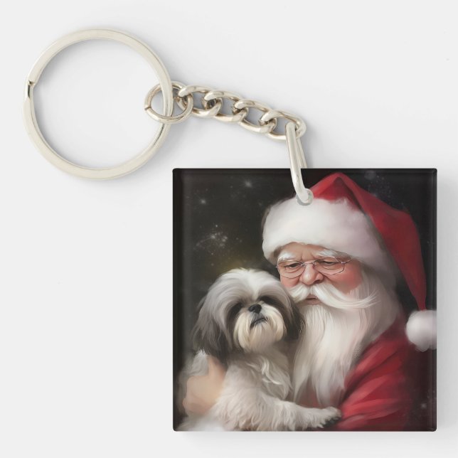 Shih Tzu Avec Noël Festif Du Père Noël (Devant)