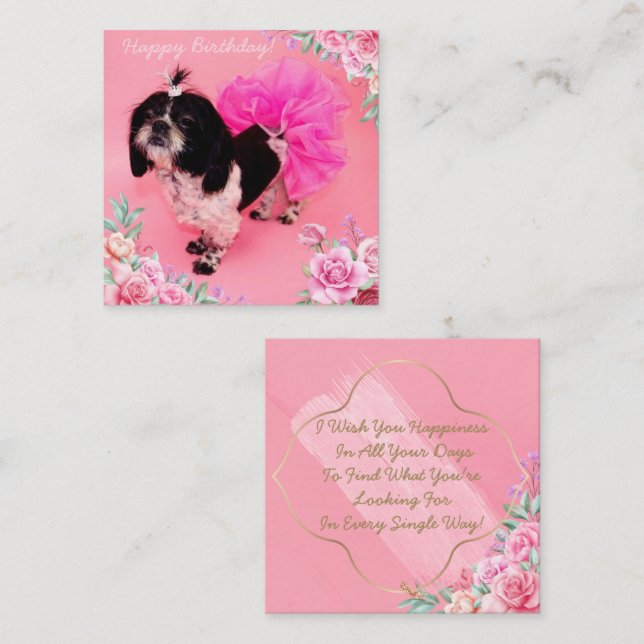 Shih Tzu Birthday Mitteilungskarte (Vorne/Hinten)