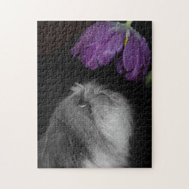Shih Tzu & Blume Foto Puzzle mit Geschenkboxen (Vertikal)