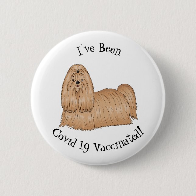 Shih tzu-Cartoon-Illustration Button (Vorderseite)