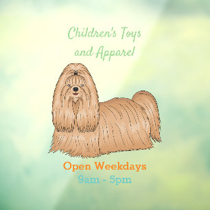 Shih tzu-Cartoon-Illustration Fensteraufkleber