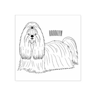 Shih tzu-Cartoon-Illustration Gummistempel