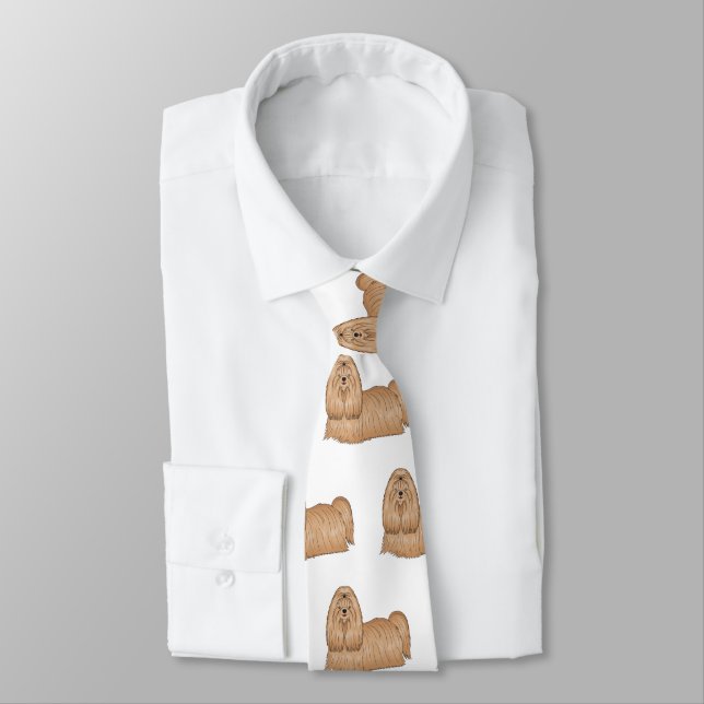 Shih tzu-Cartoon-Illustration Krawatte (Gebunden)