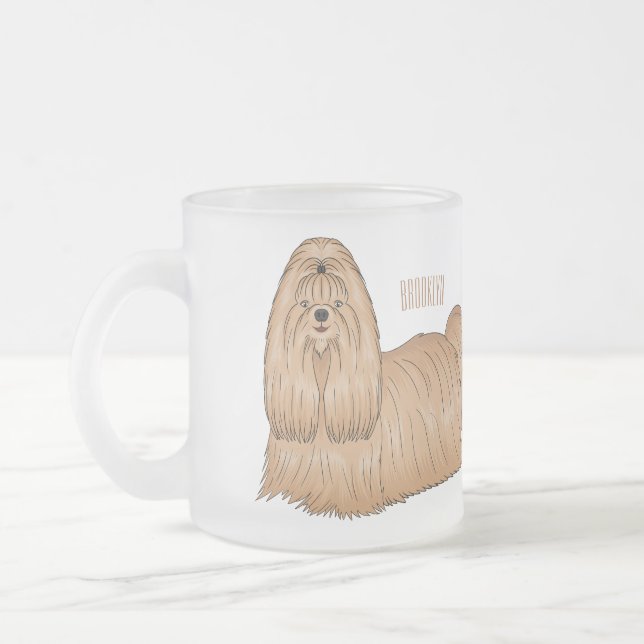 Shih tzu-Cartoon-Illustration Mattglastasse (Links)