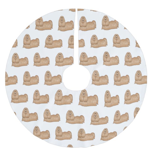 Shih tzu-Cartoon-Illustration Polyester Weihnachtsbaumdecke (Vorderseite)