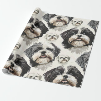 Shih Tzu Charm Wrapping Paper Geschenkpapier